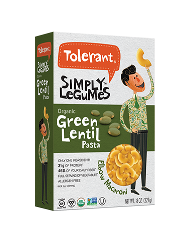 Organic Green Lentil Pasta - Tolerant Foods